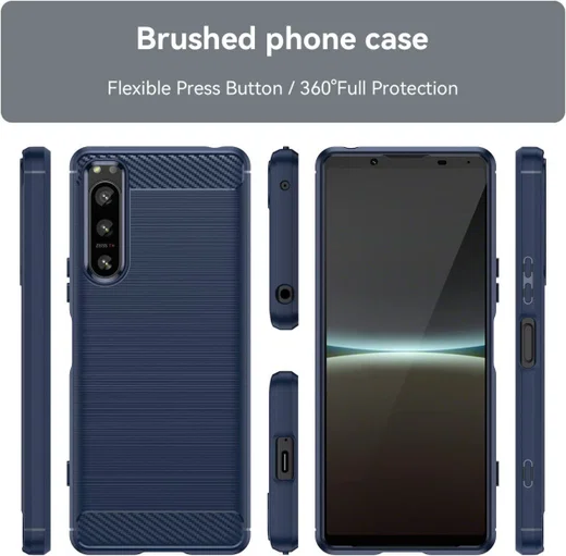 Sony Xperia 5 IV Hoesje Geborsteld TPU Flexibele Back Cover Blauw afbeelding 8