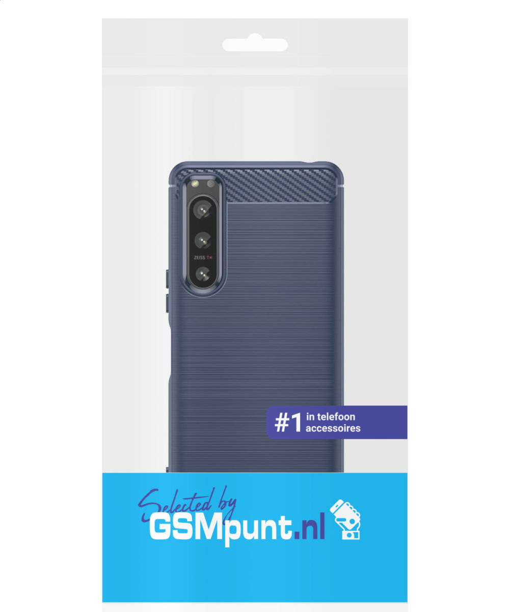 Sony Xperia 5 IV Hoesje Geborsteld TPU Flexibele Back Cover Blauw afbeelding 9