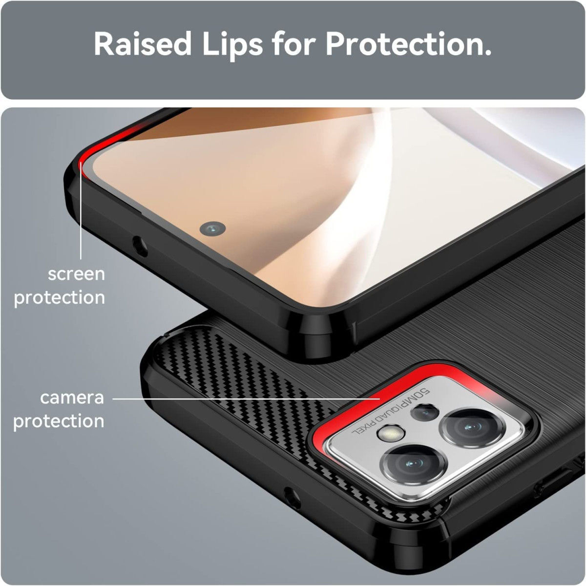 Motorola Moto G32 Hoesje Geborsteld TPU Flexibele Back Cover Zwart afbeelding 6