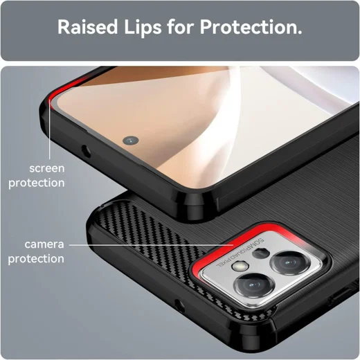 Motorola Moto G32 Hoesje Geborsteld TPU Flexibele Back Cover Zwart afbeelding 6