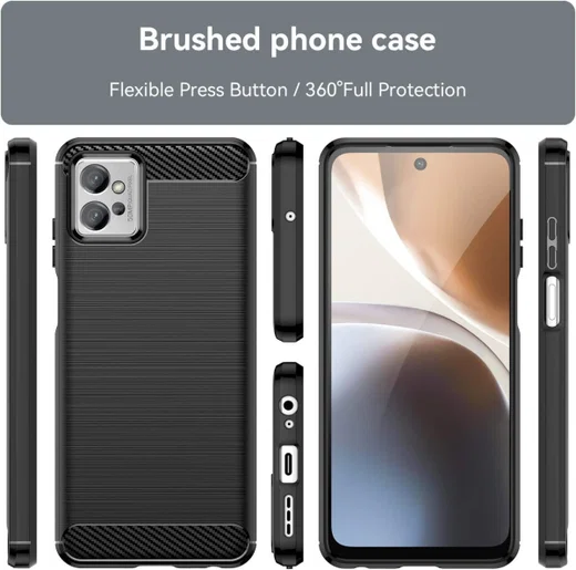 Motorola Moto G32 Hoesje Geborsteld TPU Flexibele Back Cover Zwart afbeelding 9