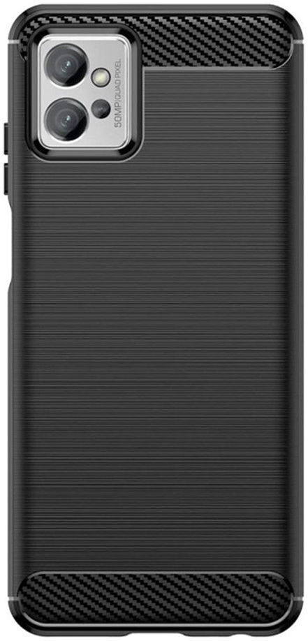 Motorola Moto G32 Hoesje Geborsteld TPU Flexibele Back Cover Zwart afbeelding 2