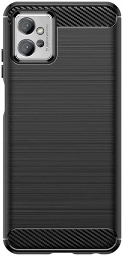 Motorola Moto G32 Hoesje Geborsteld TPU Flexibele Back Cover Zwart afbeelding 2