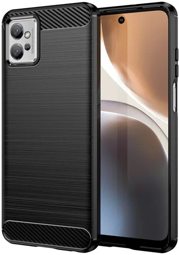 Motorola Moto G32 Hoesje Geborsteld TPU Flexibele Back Cover Zwart afbeelding 1
