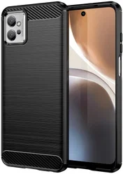 Motorola Moto G32 Hoesje Geborsteld TPU Flexibele Back Cover Zwart afbeelding