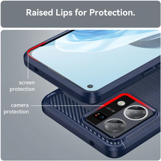 Oppo Reno 7 Hoesje Geborsteld TPU Flexibele Back Cover Blauw afbeelding 7