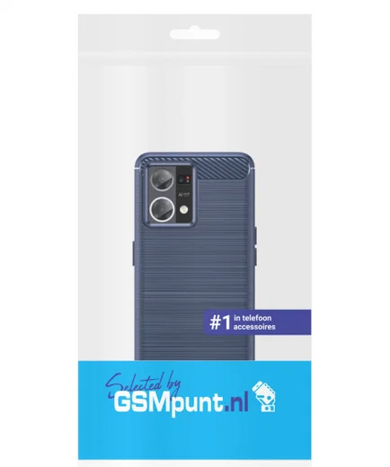 Oppo Reno 7 Hoesje Geborsteld TPU Flexibele Back Cover Blauw afbeelding 8
