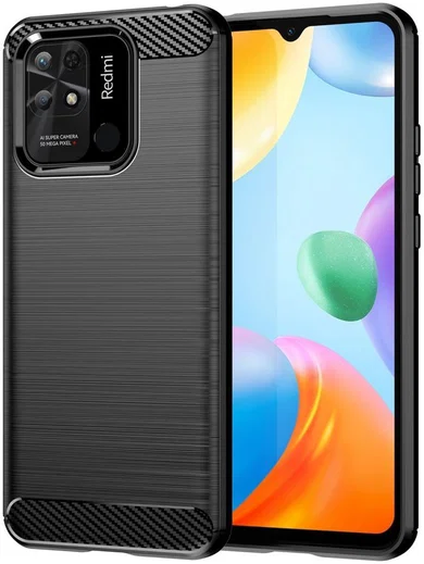 Xiaomi Redmi 10C Hoesje Geborsteld TPU Flexibele Back Cover Zwart afbeelding 1