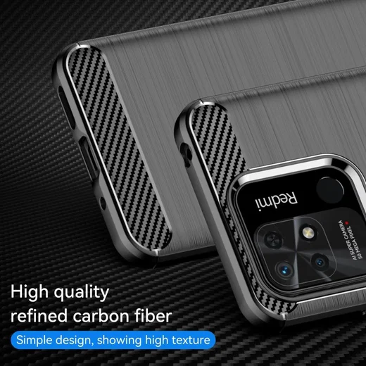 Xiaomi Redmi 10C Hoesje Geborsteld TPU Flexibele Back Cover Zwart afbeelding 6