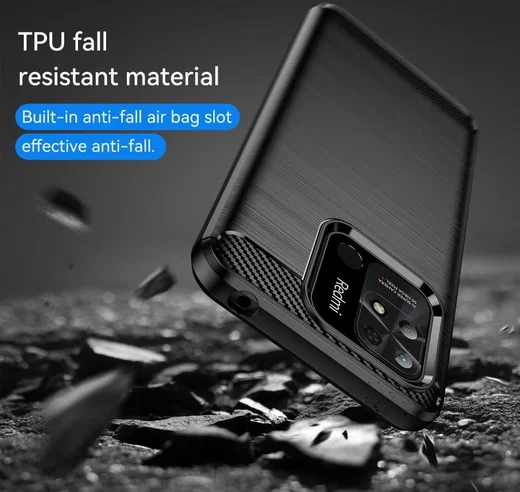 Xiaomi Redmi 10C Hoesje Geborsteld TPU Flexibele Back Cover Zwart afbeelding 4