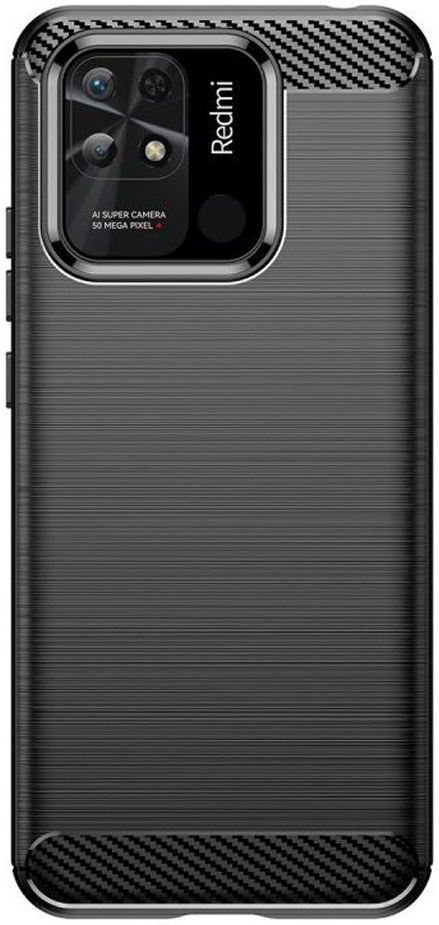 Xiaomi Redmi 10C Hoesje Geborsteld TPU Flexibele Back Cover Zwart afbeelding 2
