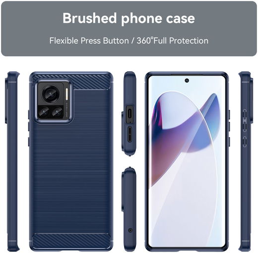 Motorola Edge 30 Ultra Hoesje Geborsteld TPU Back Cover Blauw afbeelding 8