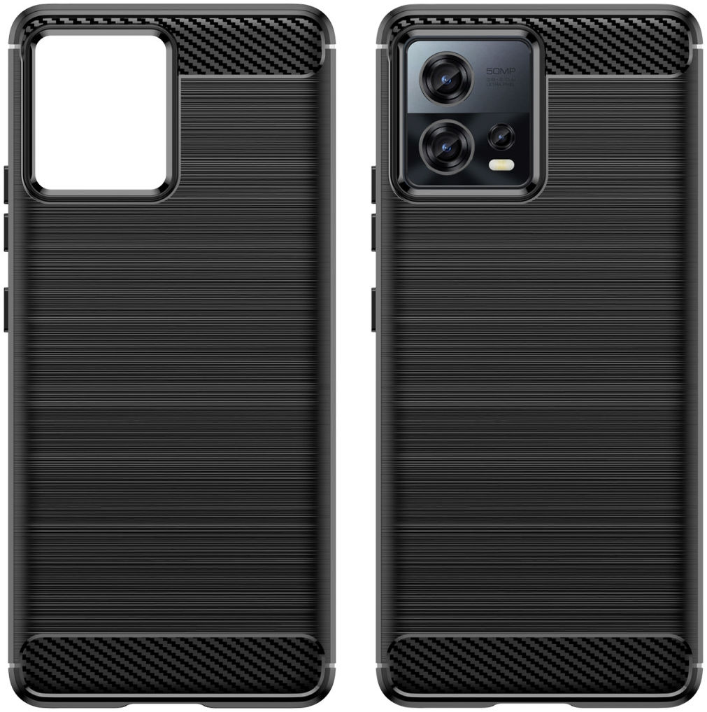 Motorola Edge 30 Fusion Hoesje Geborsteld TPU Back Cover Zwart afbeelding 4