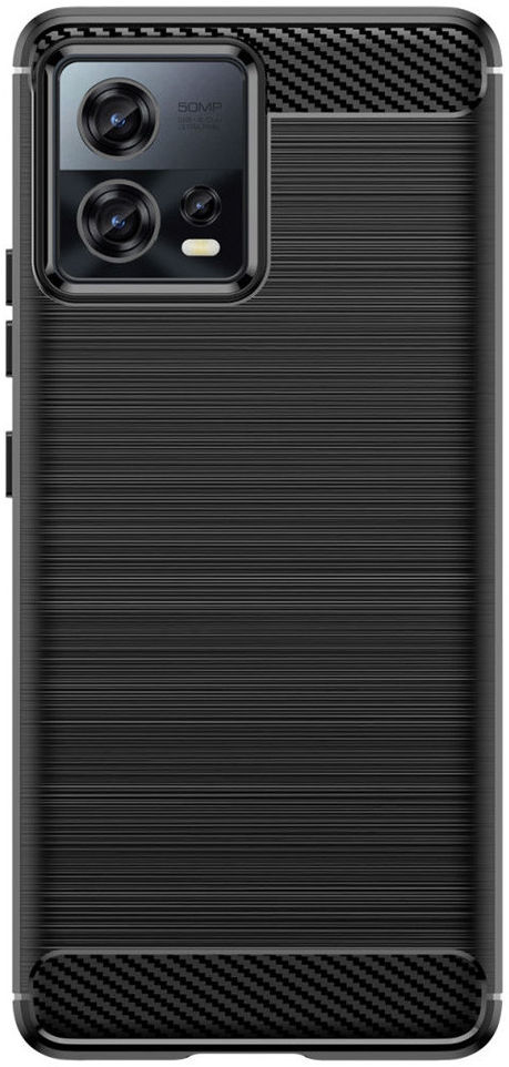 Motorola Edge 30 Fusion Hoesje Geborsteld TPU Back Cover Zwart afbeelding 2