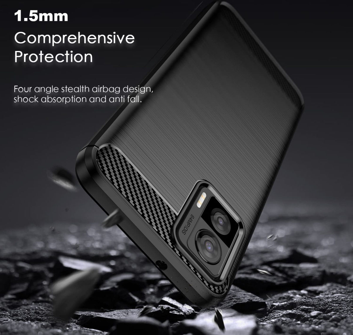 Motorola Edge 30 Neo Hoesje Geborsteld TPU Flexibele Back Cover Zwart afbeelding 4