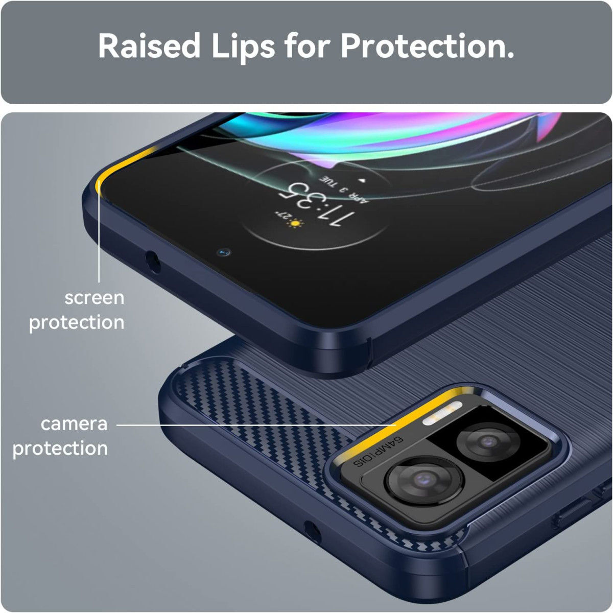 Motorola Edge 30 Neo Hoesje Geborsteld TPU Flexibele Back Cover Zwart afbeelding 5