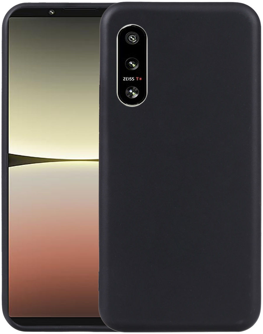 Sony Xperia 5 IV Hoesje Dun TPU Matte Back Cover Zwart afbeelding 2