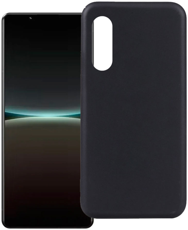 Sony Xperia 5 IV Hoesje Dun TPU Matte Back Cover Zwart afbeelding 1