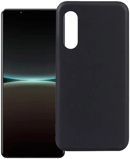 Sony Xperia 5 IV Hoesje Dun TPU Matte Back Cover Zwart afbeelding 1