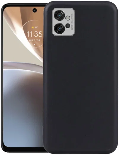 Motorola Moto G32 Hoesje Dun TPU Matte Back Cover Zwart afbeelding 1
