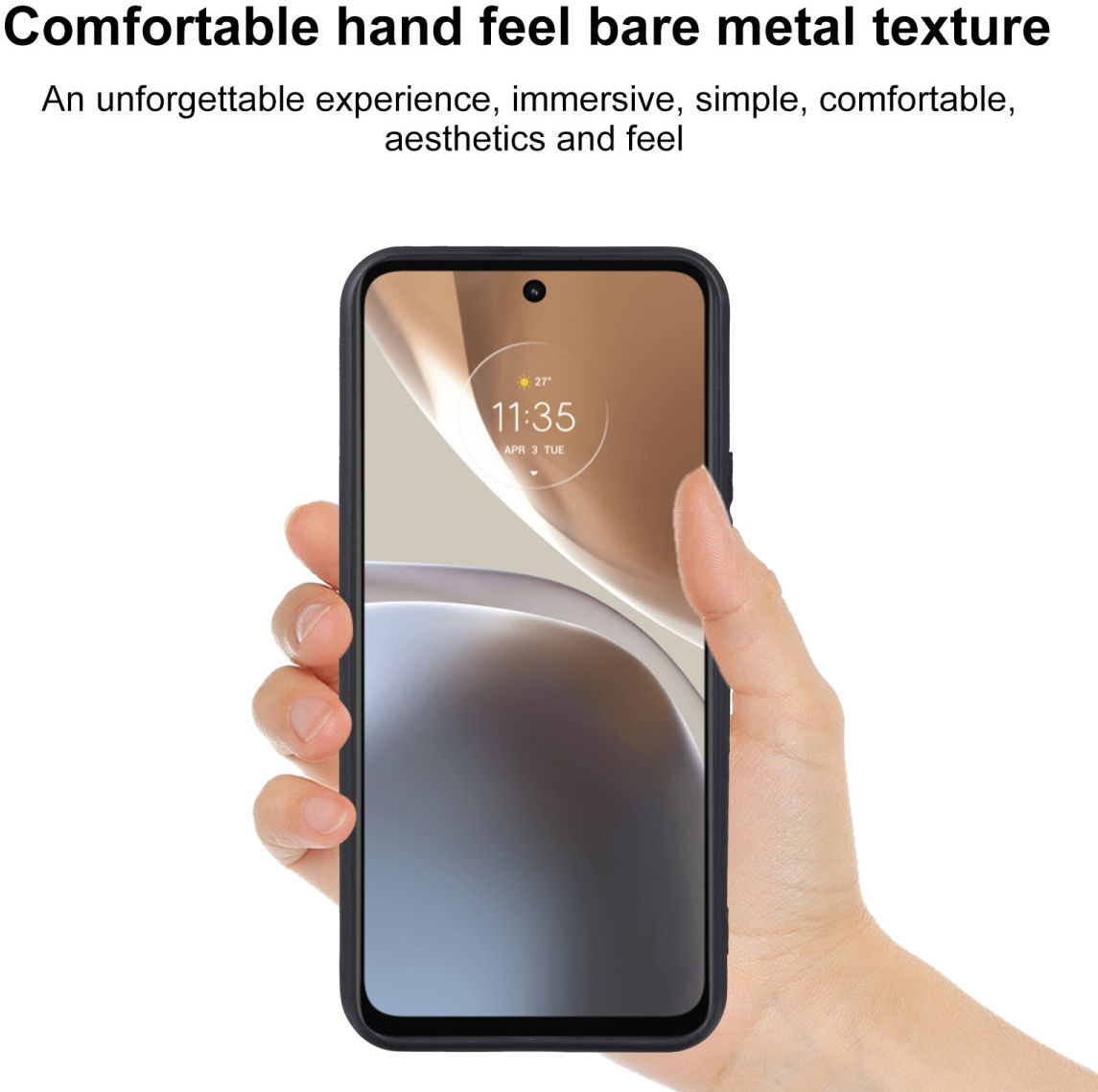 Motorola Moto G32 Hoesje Dun TPU Matte Back Cover Zwart afbeelding 4
