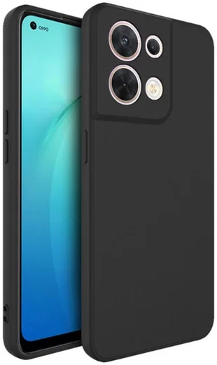 Oppo Reno 8 Hoesje Dun TPU Matte Back Cover Zwart afbeelding 1