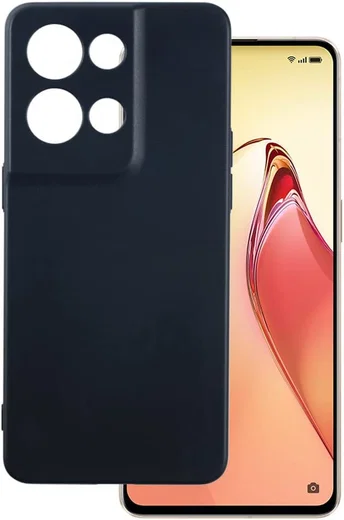 Oppo Reno 8 Pro Hoesje Dun TPU Matte Back Cover Zwart afbeelding 1