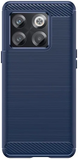 OnePlus 10T Hoesje Geborsteld TPU Flexibele Back Cover Blauw afbeelding 1