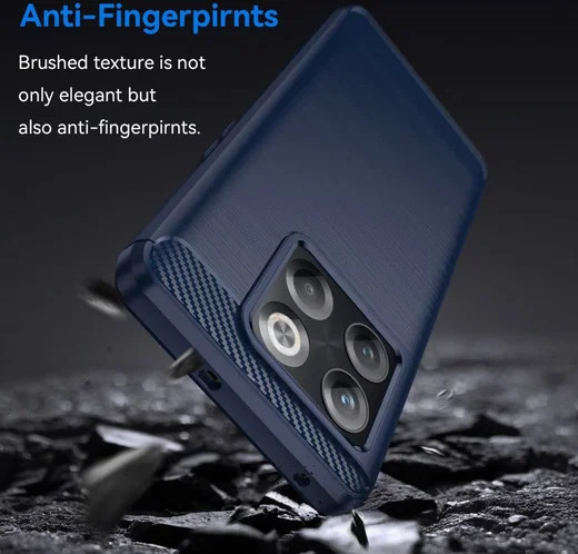 OnePlus 10T Hoesje Geborsteld TPU Flexibele Back Cover Blauw afbeelding 4