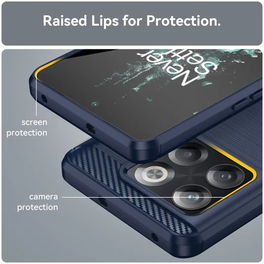 OnePlus 10T Hoesje Geborsteld TPU Flexibele Back Cover Blauw afbeelding 7