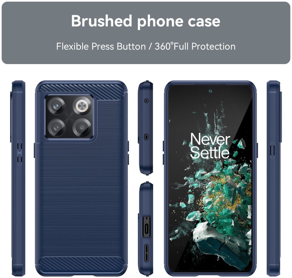 OnePlus 10T Hoesje Geborsteld TPU Flexibele Back Cover Blauw afbeelding 9