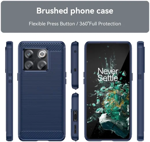 OnePlus 10T Hoesje Geborsteld TPU Flexibele Back Cover Blauw afbeelding 9
