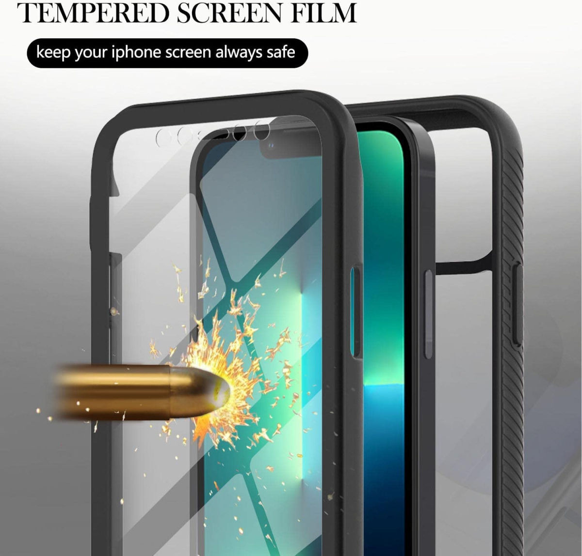 Xiaomi Redmi 10C Hoesje Full Protect 360° Cover Hybride Zwart afbeelding 8