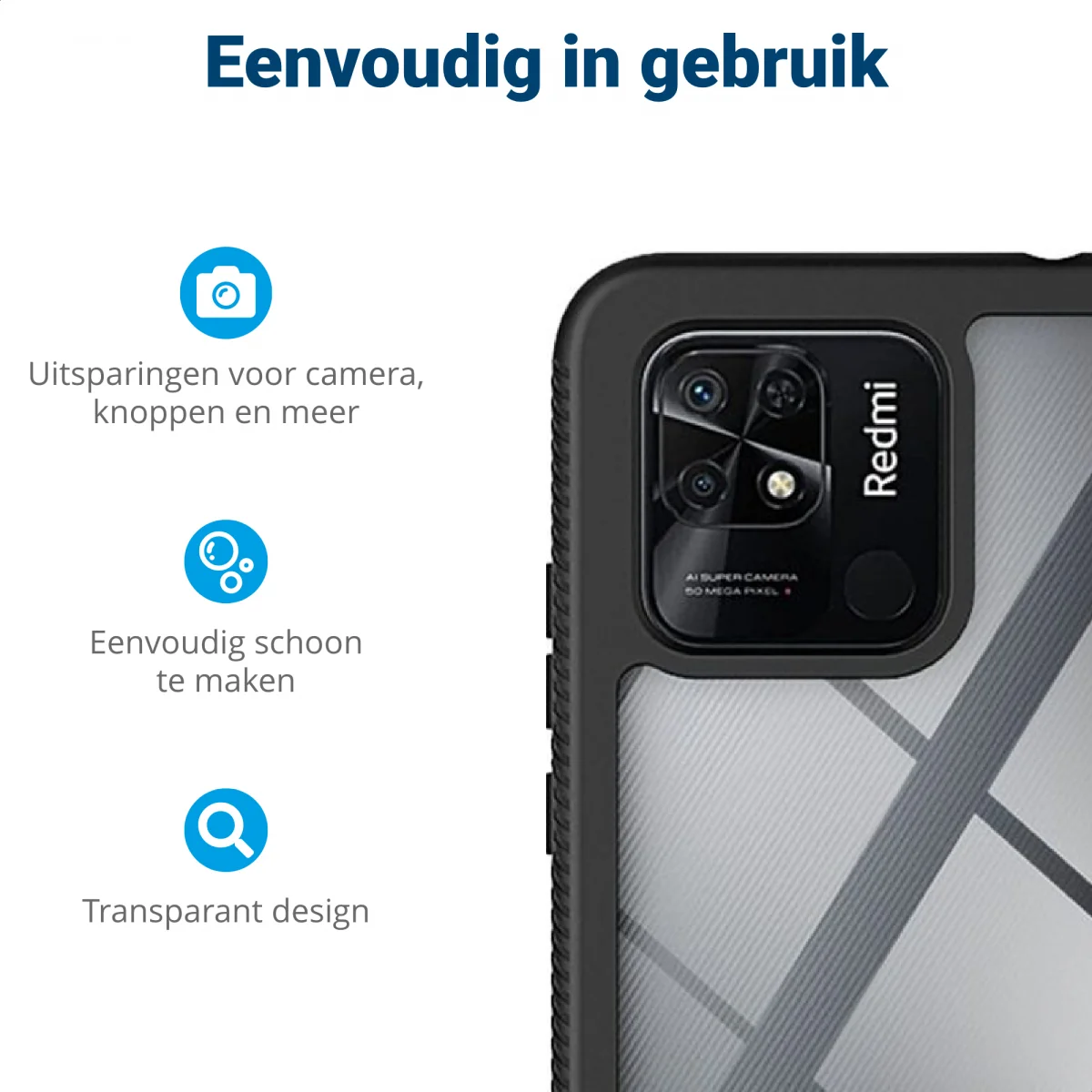 Xiaomi Redmi 10C Hoesje Full Protect 360° Cover Hybride Zwart afbeelding 5
