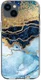 HappyCase iPhone 14 Hoesje Flexibel TPU Blauw Marmer Print afbeelding 1