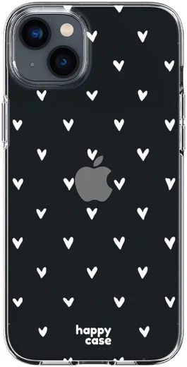 HappyCase iPhone 14 Hoesje Flexibel TPU Hartjes Print afbeelding 1