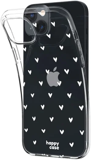HappyCase iPhone 14 Hoesje Flexibel TPU Hartjes Print afbeelding 5