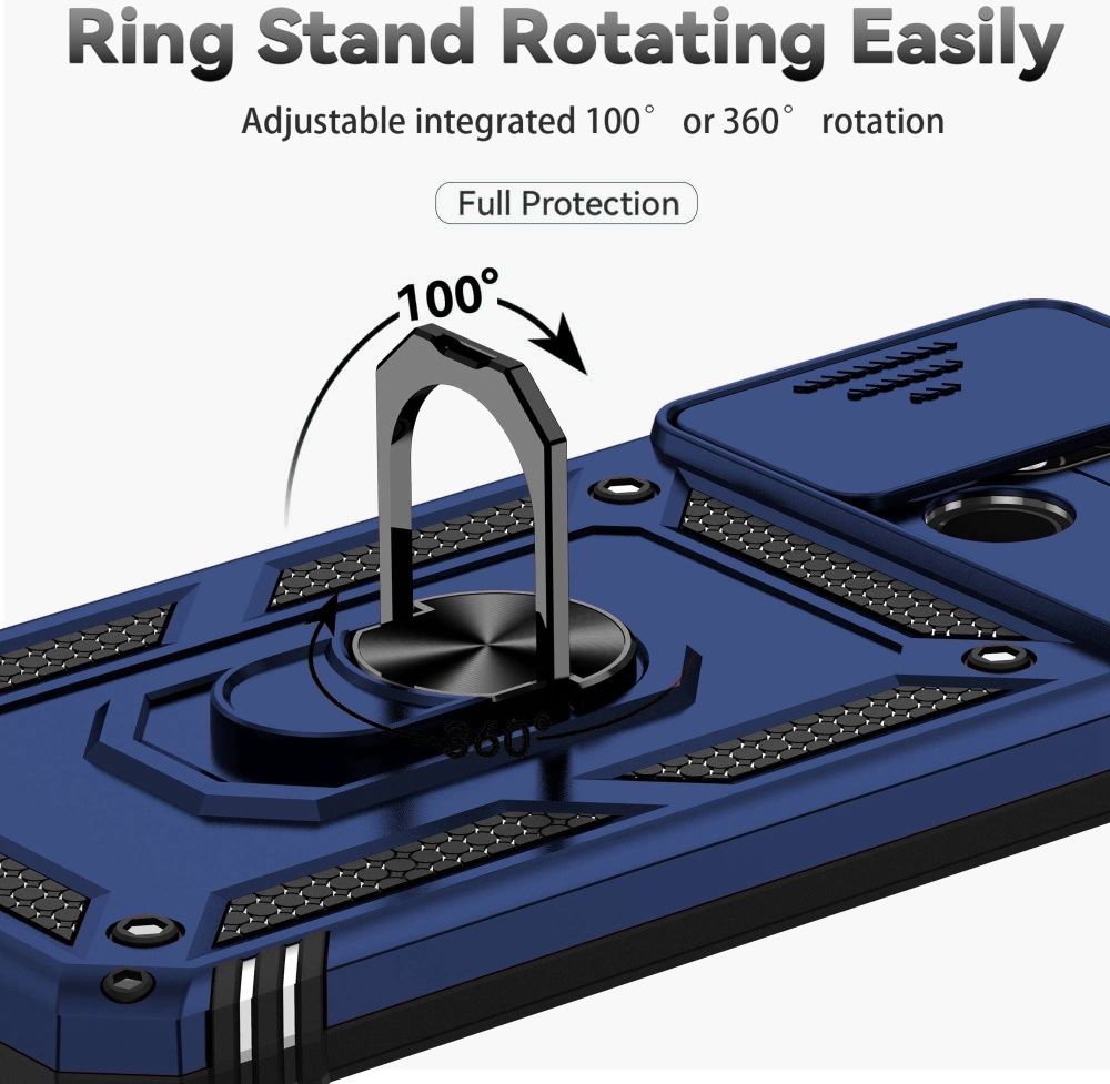 Xiaomi Redmi 10C Hoesje Magnetische Kickstand Back Cover Blauw afbeelding 8