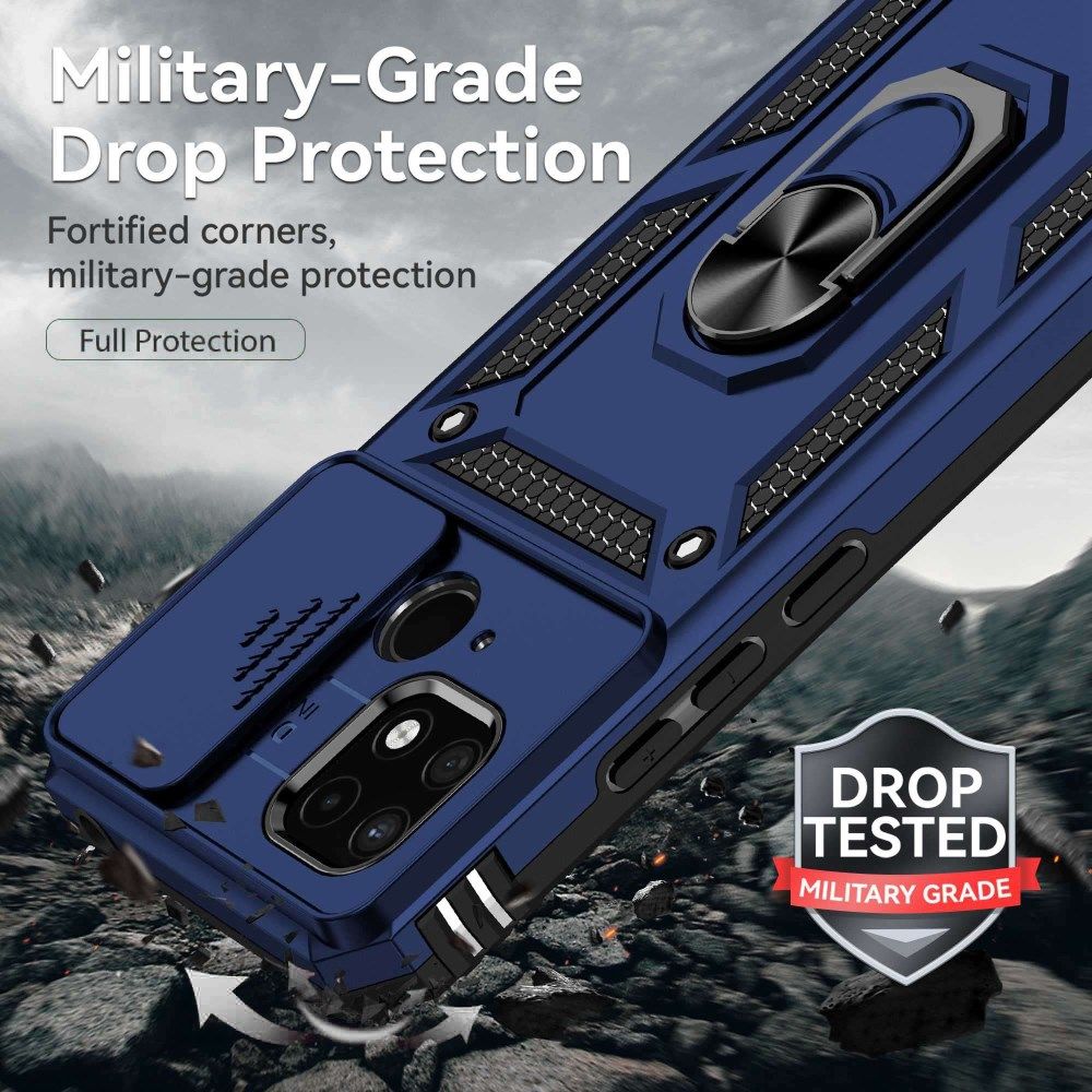 Xiaomi Redmi 10C Hoesje Magnetische Kickstand Back Cover Blauw afbeelding 6