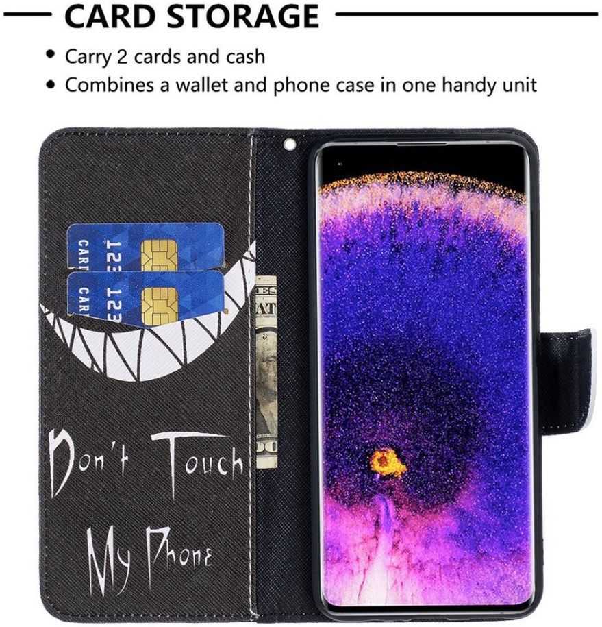 Oppo A57 / A57s / A77 Hoesje Portemonnee Book Case Don't Touch Print afbeelding 3