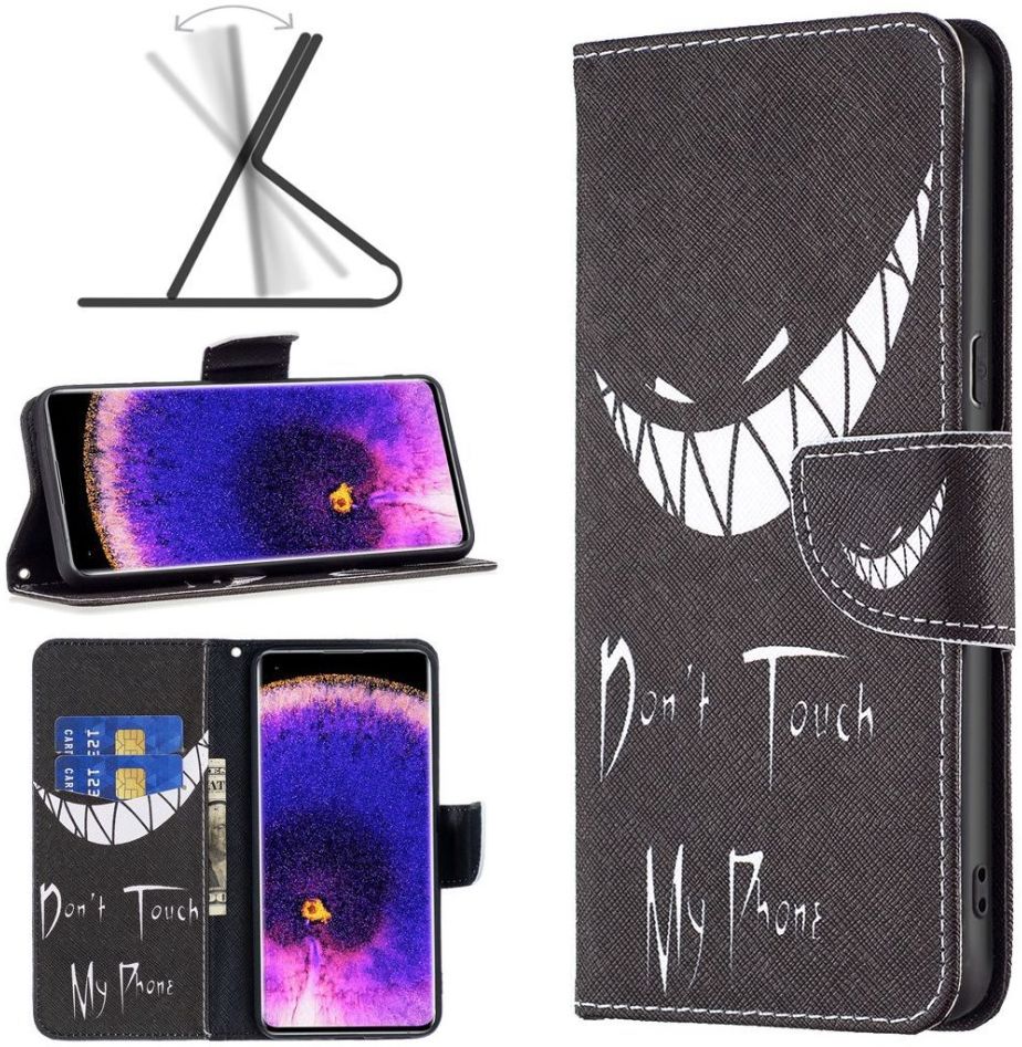 Oppo A57 / A57s / A77 Hoesje Portemonnee Book Case Don't Touch Print afbeelding 5