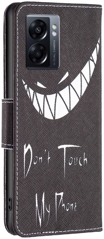 Oppo A57 / A57s / A77 Hoesje Portemonnee Book Case Don't Touch Print afbeelding 8