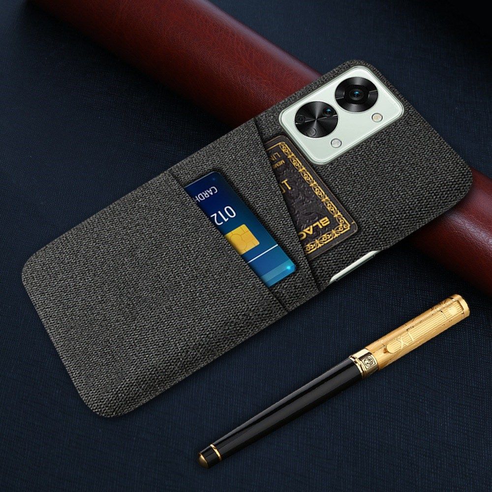 OnePlus Nord 2T Hoesje met Kaarthouder Back Cover Zwart afbeelding 2