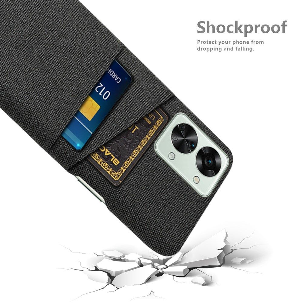 OnePlus Nord 2T Hoesje met Kaarthouder Back Cover Zwart afbeelding 3