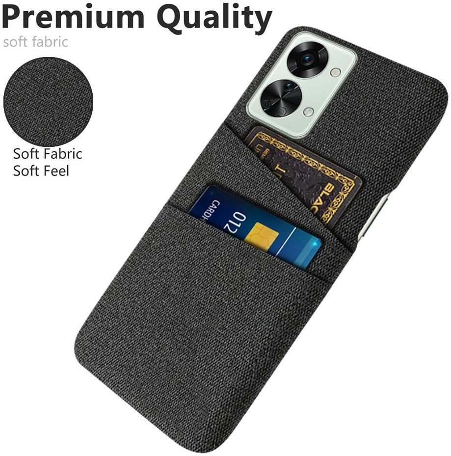 OnePlus Nord 2T Hoesje met Kaarthouder Back Cover Zwart afbeelding 4