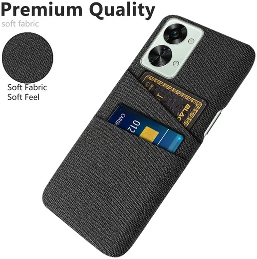 OnePlus Nord 2T Hoesje met Kaarthouder Back Cover Zwart afbeelding 4