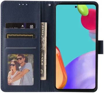 Samsung Galaxy A52 / A52S Hoesje Wallet Book Case Kunstleer Blauw