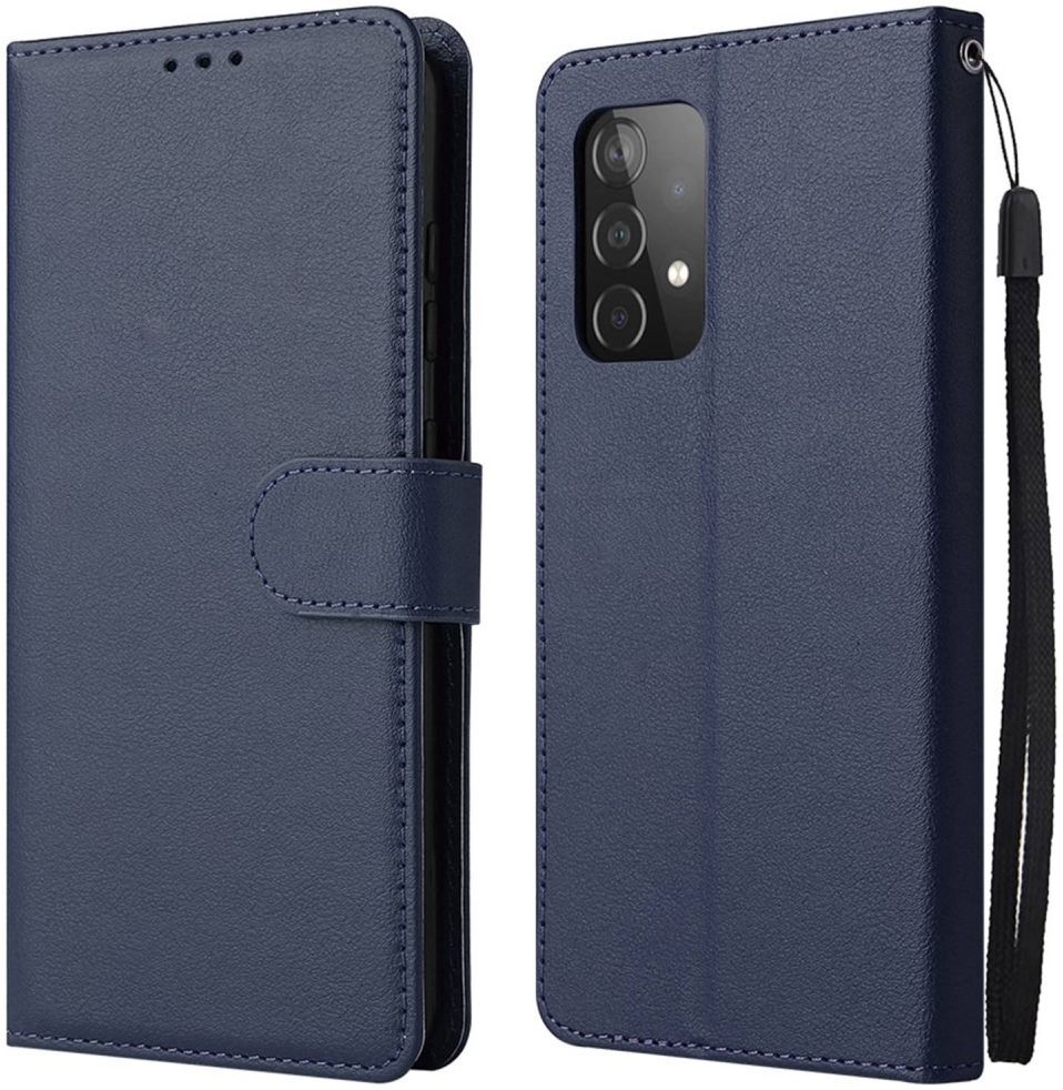 Samsung Galaxy A52 / A52S Hoesje Wallet Book Case Kunstleer Blauw afbeelding 2