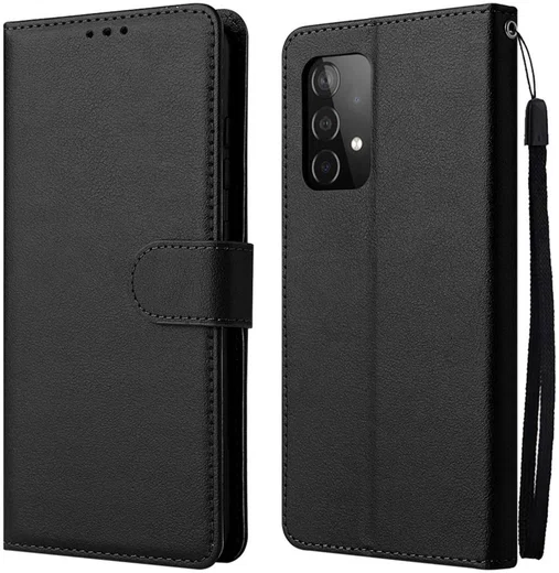 Samsung Galaxy A52 / A52S Hoesje Wallet Book Case Kunstleer Zwart afbeelding 2