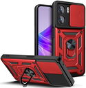 Oppo A57 / A77 Hoesje met Camera Slider en Kickstand Ring Rood